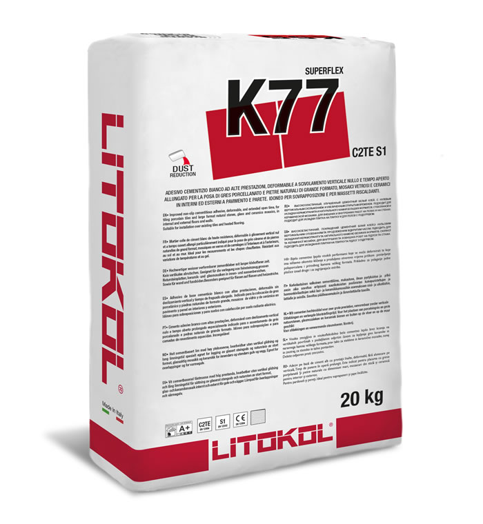 SUPERFLEX K77 - Cementno ljepilo za podne i zidne keramičke pločice za unutarnje i vanjske prostore